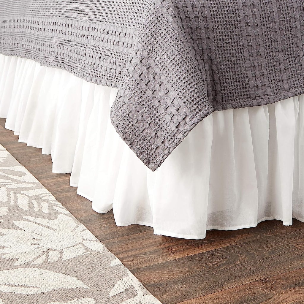 Greenland Home Fashions White Sheer 100-percent Cotton Voile Bedskirt