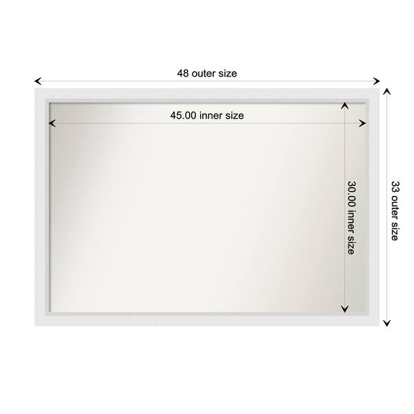 dimension image slide 8 of 93, Wall Mirror Choose Your Custom Size - Extra Large, Blanco White Wood