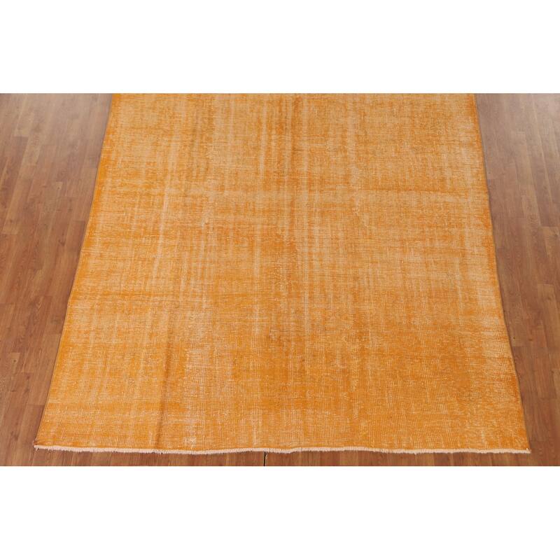 Over-Dyed Sparta Turkish Vintage Area Rug Hand-Knotted Wool Carpet - 7'0" x 9'9"