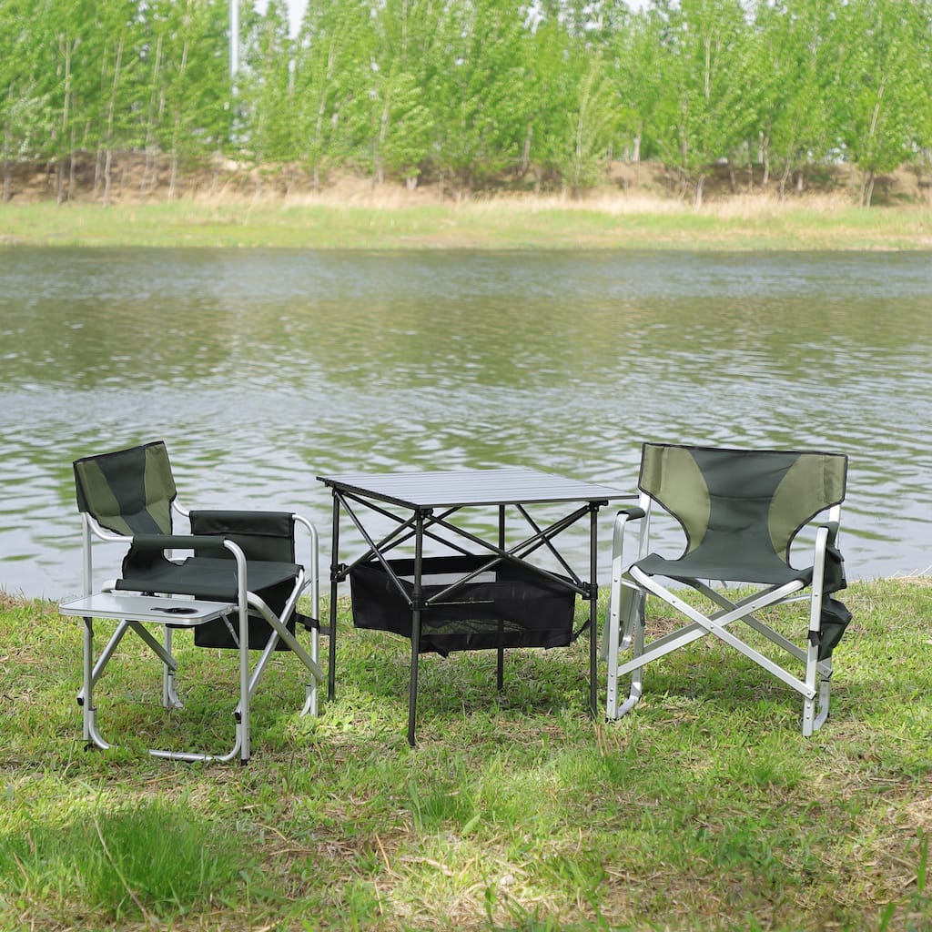Set of 3,Folding Outdoor Table and Chairs Set for Indoor,Outdoor Camping,Picnics,Beach,Backyard,BBQ,Party,Patio