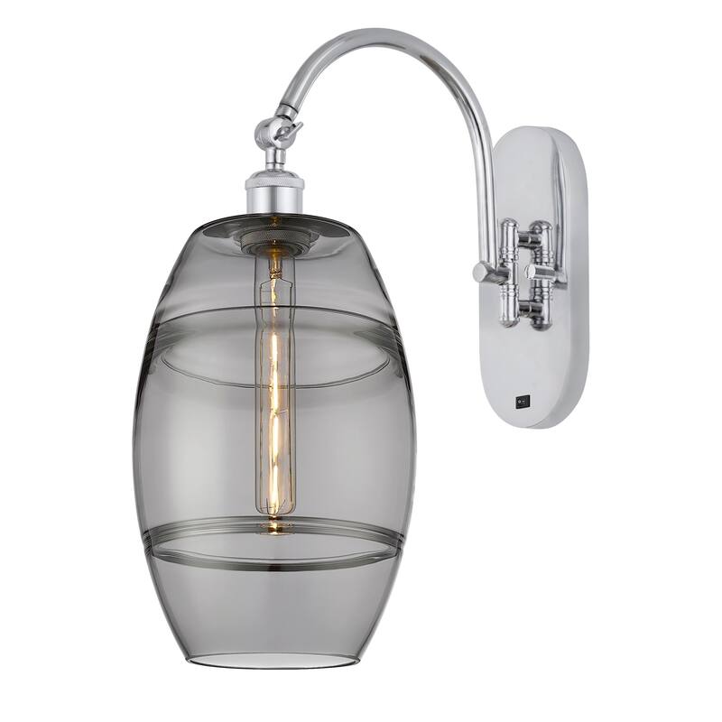 Innovations Lighting 518-1W-13-8 Vaz Sconce Vaz 13" Tall Wall Sconce - Polished Chrome / Smoked