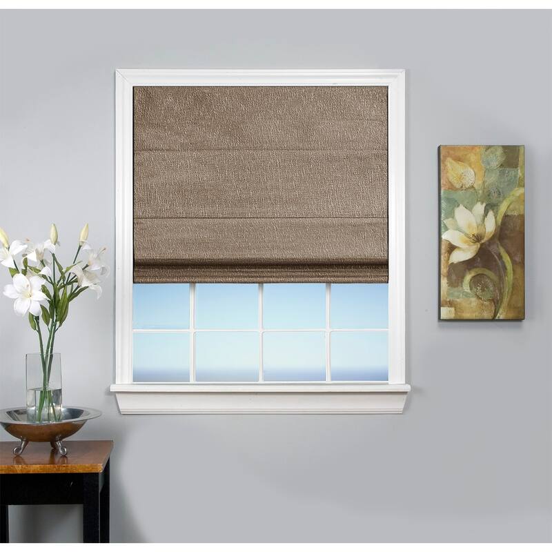 Monet Cordless Room Darkening Roman Shade - 30"W x 63"L - Sandstone