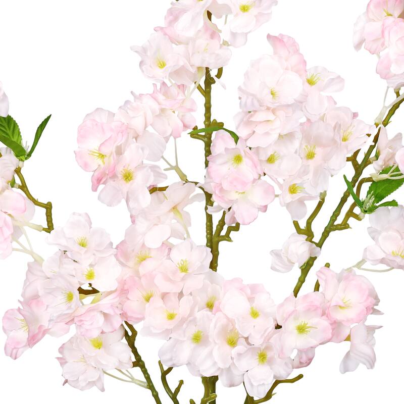Set of 3 Light Pink Artificial Spring Cherry Blossom Flower Stem Spray 40in - Light Pink - 40" L x 10" W x 5" DP