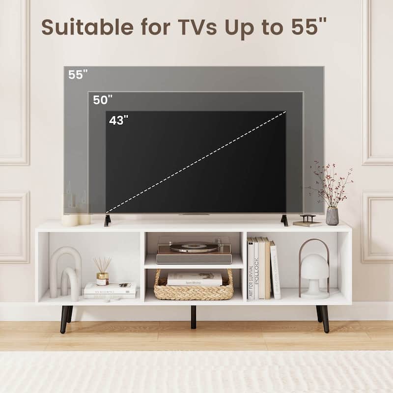 Costway 47.5" Console Cabinet for 55-Inch TVs with Storage Shelves - See Details