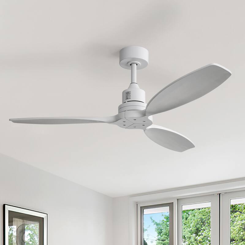 Sofucor 52-inch Solid Wood Ceiling Fan with LED Light,Remote Control Included,Reversible,Quiet and Powerful