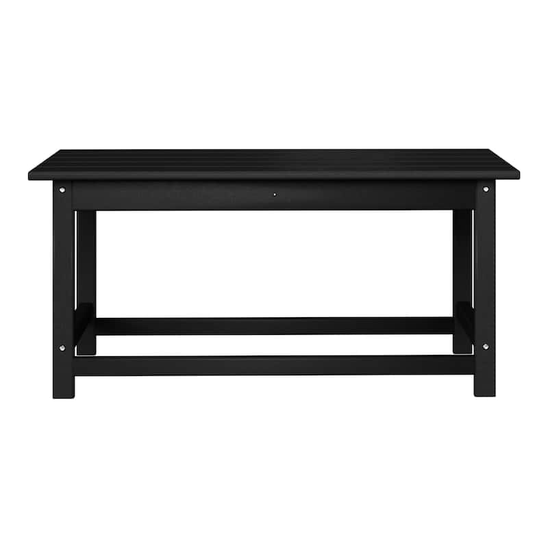 Laguna Hdpe All Weather Outdoor Patio Rectangular Coffee Table - Black