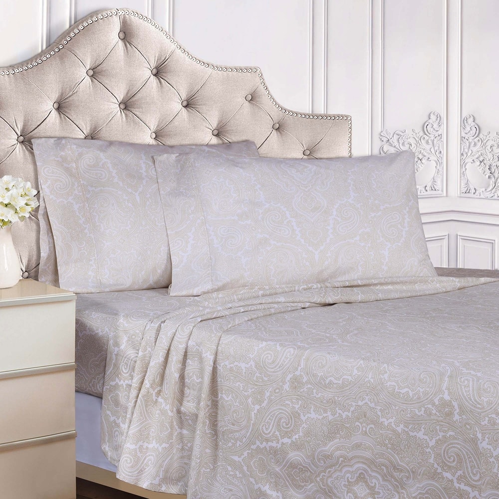 Superior Italian Paisley Cotton Blend 600 Thread Count Bed Sheet Set
