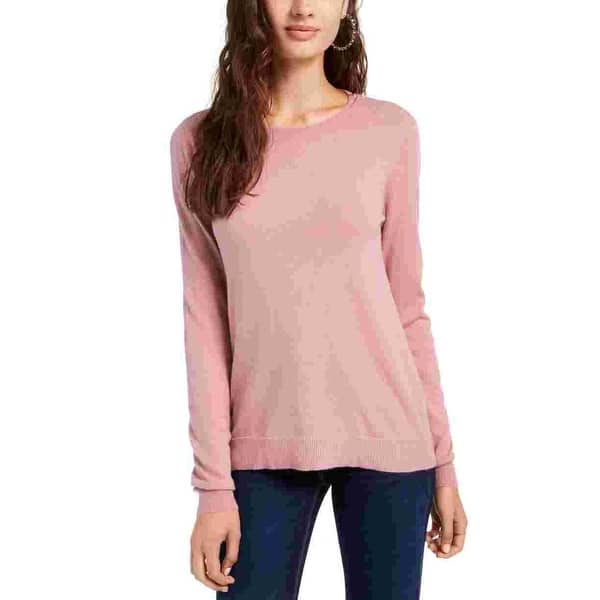 Planet Gold Junior's Crewneck Sweater Pink Size Medium Bed Bath