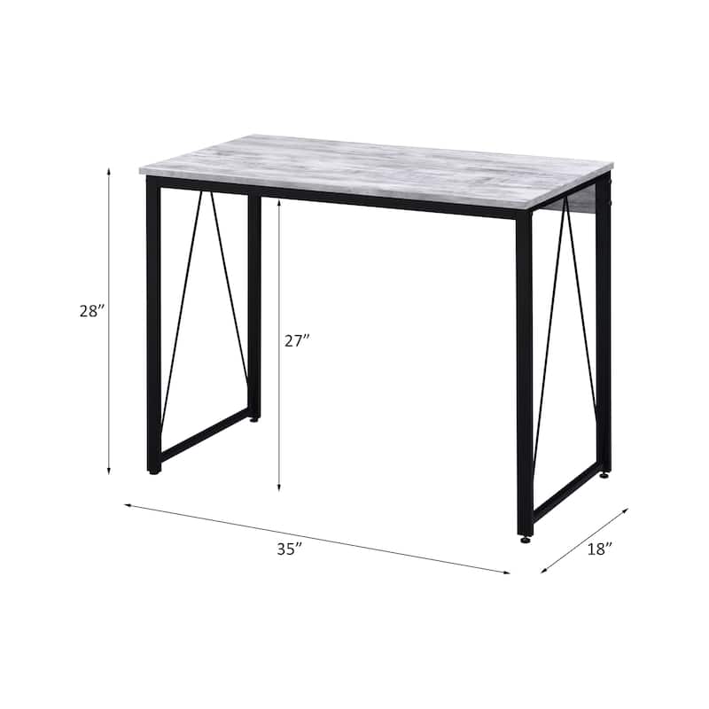 Zaidin Antique White& Black Finish Writing Desk