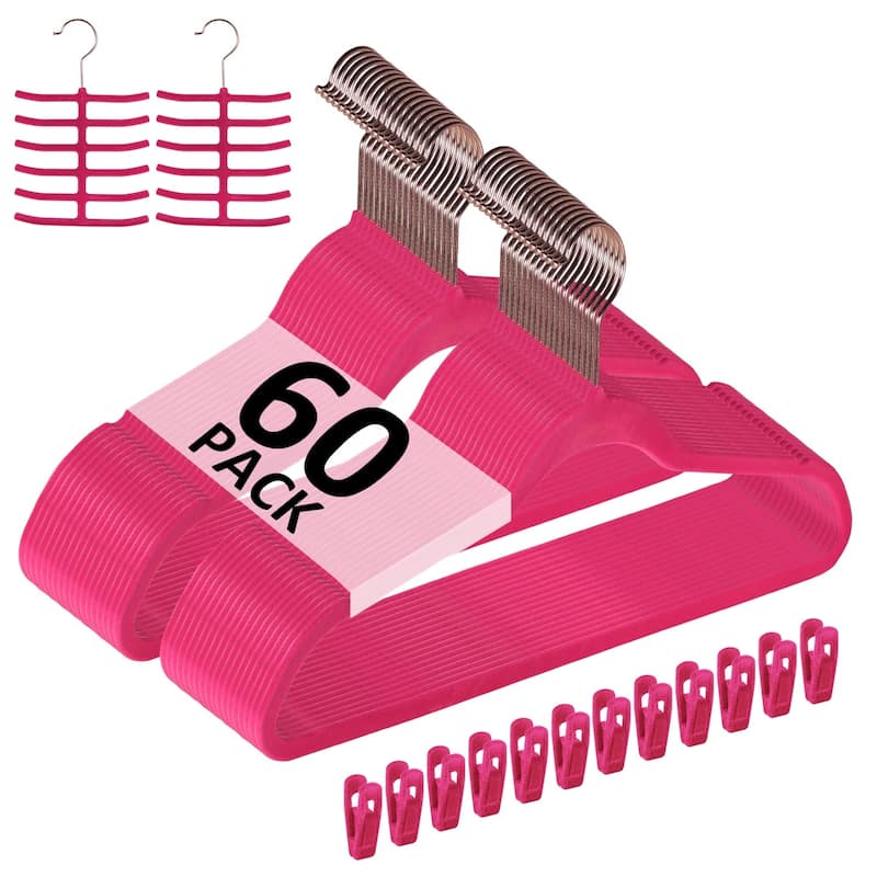 Premium Space Saving Velvet Hangers Holds Up To 10 Lbs, Clothes Hangers(30/50/60/100 Packs Option)