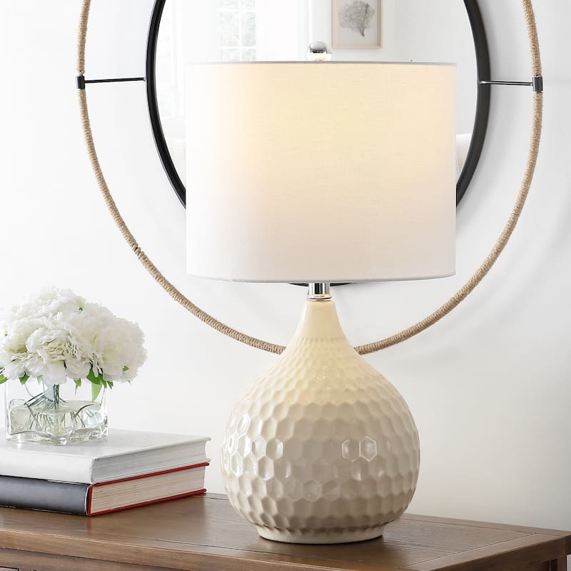 SAFAVIEH Lighting Nalon 24-inch Ceramic LED Table Lamp (Set of 2) - 13" W x 13" L x 24" H