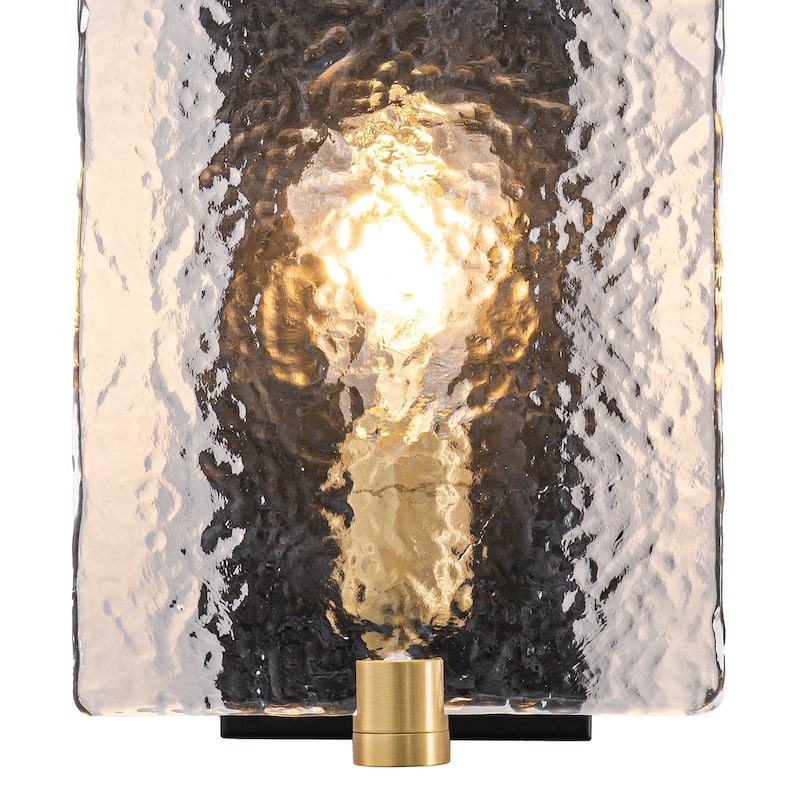 Hammered Glass Wall Sconce Modern Industrial Accent Light