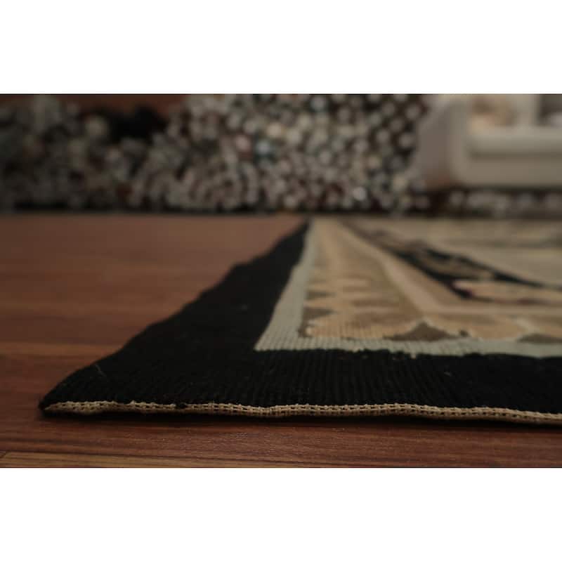 Hand Knotted Oriental 100% Wool Carpet Traditional Floral Brown Tapestries Area Rug - 9' 7'' X 7' 11''