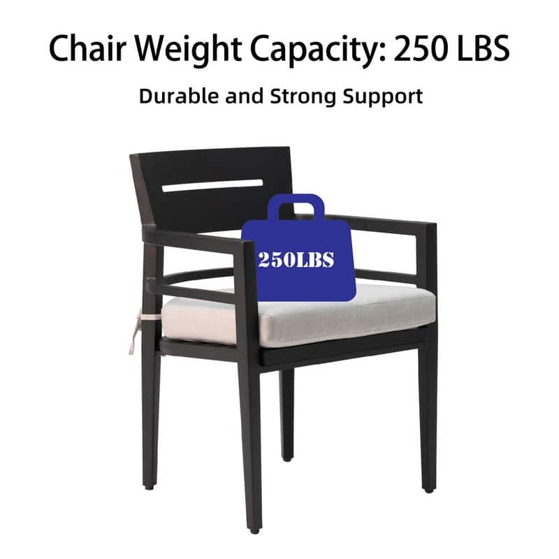 7-Piece Outdoor Patio Aluminum Furniture including 4 Dining Chairs & 2 Swivel Rockers