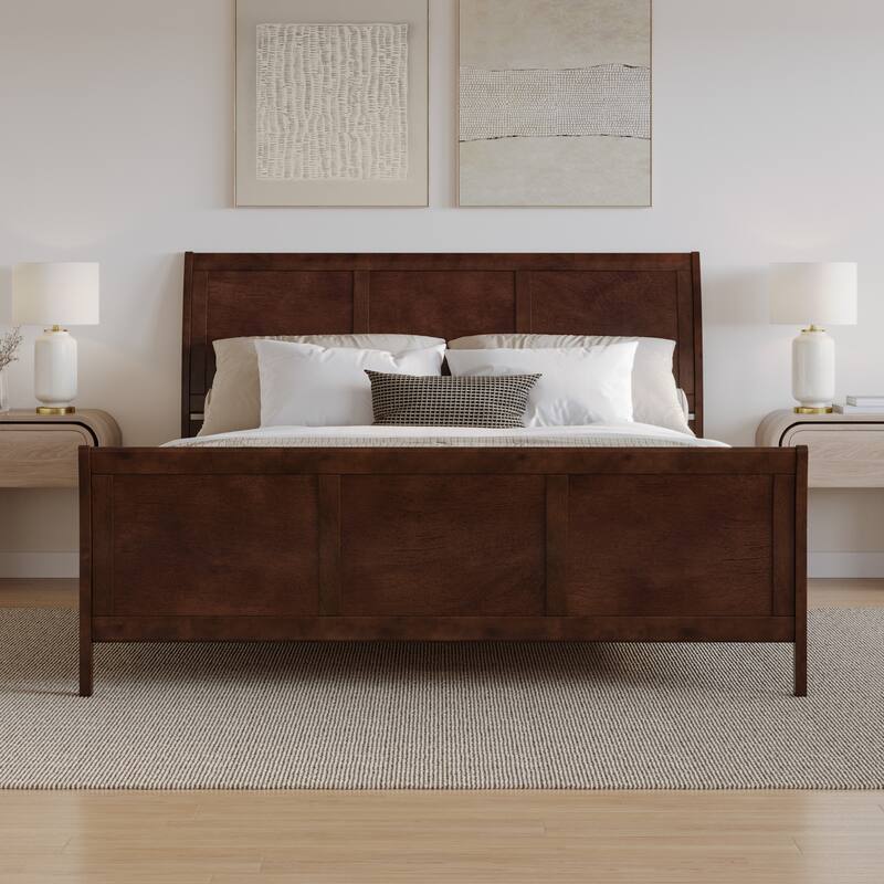 AFI, Portland Solid Wood Low Profile Platform Bed with Matching Footboard