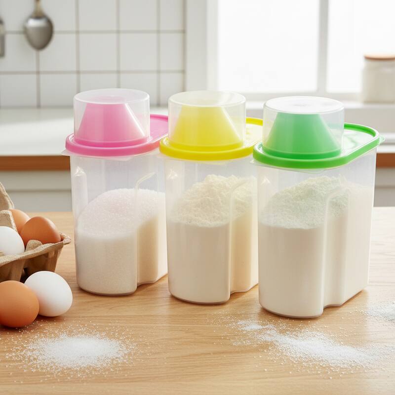 BPA-Free Food Storage Containers with Lid - Perfect for Storing Flour, Sugar, Grains, Rice, Cereals, and Baking Supplies