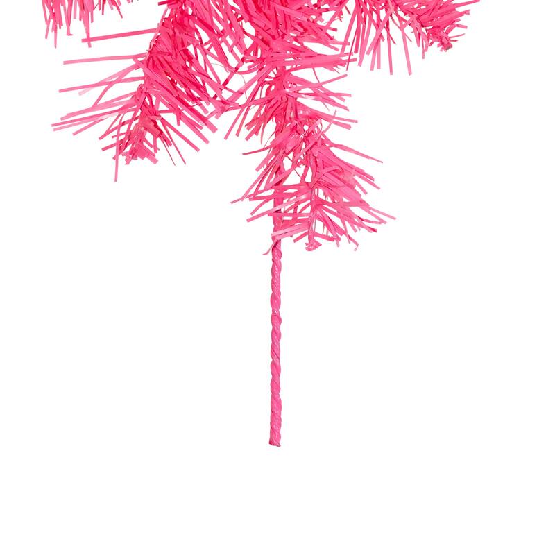 Pre-Lit Artificial Tinsel Christmas Garland - 9' x 8" - Pink - Clear Lights