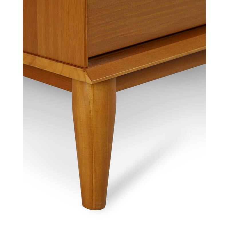 Mid-Century Castahno Solid Wood Six Drawer Dresser