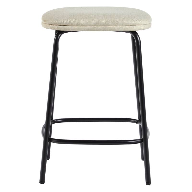 Modern Simple Counter Stool with Upholstered Seat, Set of 2