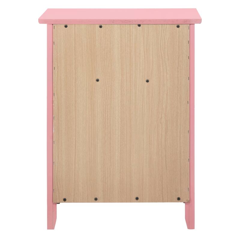 1-Drawer Pink Nightstand with Modern Classic Design and Storage, 25 Inch Versatile Bedroom Side Table