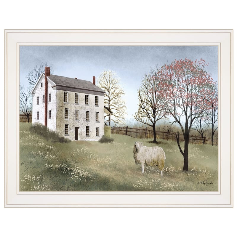 TrendyDecor4U Farmhouse "Spring at White House Farm" Framed Print Wall Art by Billy Jacobs