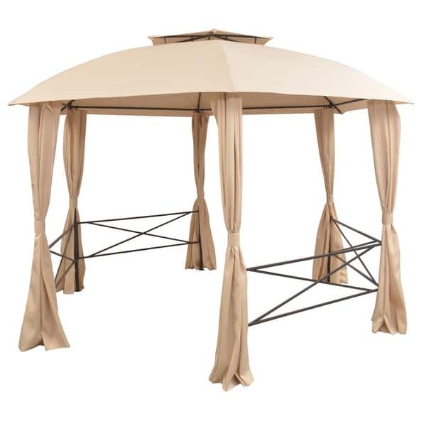 Shop Vidaxl Garden Marquee With Curtains 11 9 X8 8 Pavilion