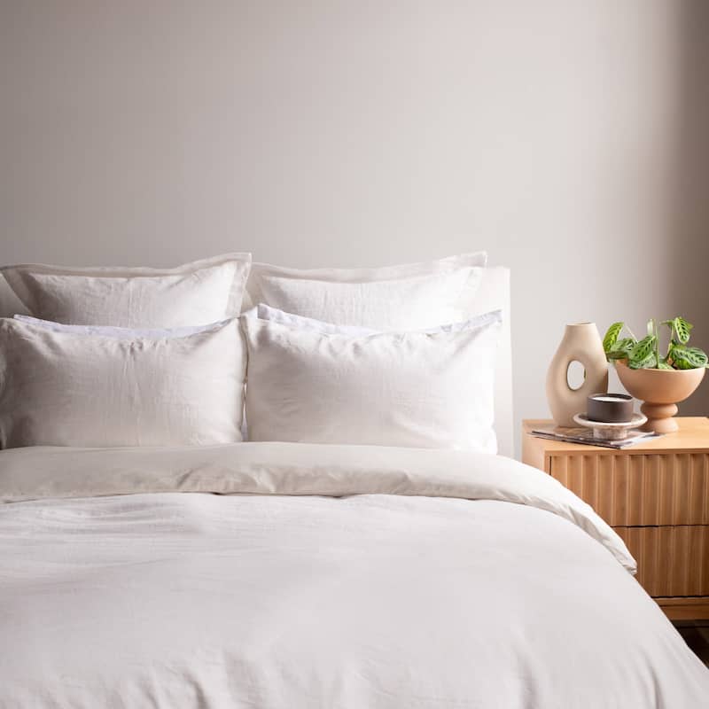 French Linen and Cotton Duvet Cover & Sham Set by BOKSER HOME