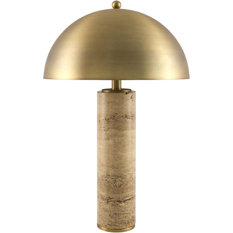 Livabliss Terrosa Rustic Accent Floor Lamp - 24"H x 15"W x 15"D - Brown/Brass