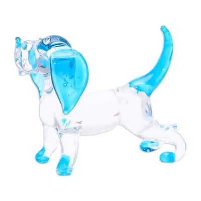 Novica Handmade Peace Cocker Spaniel Handblown Glass Figurine