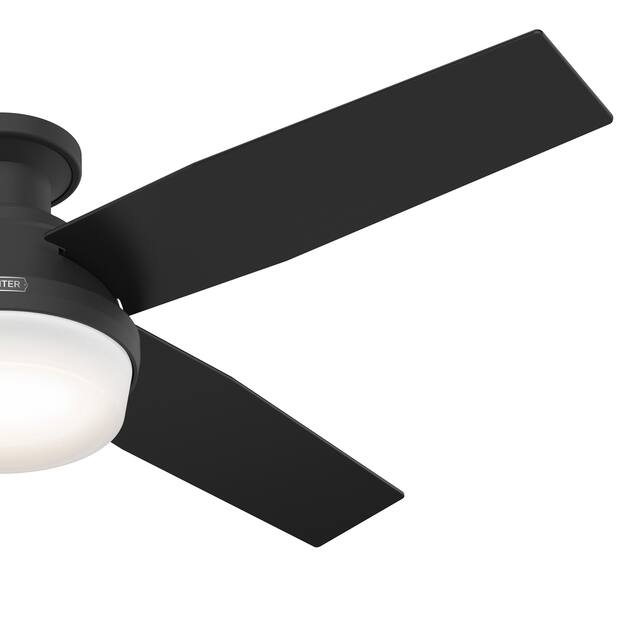 Hunter 52" Dempsey Flush Mount Ceiling Fan w/ LED Light Kit and Handheld Remote