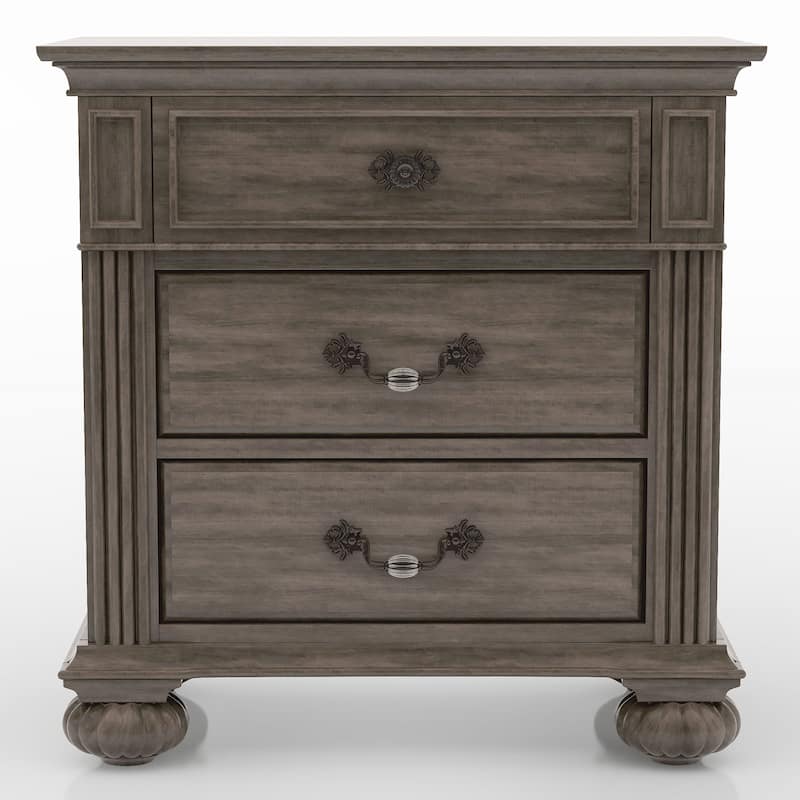 Vame Traditional Grey Wood 5-Piece Poster Bedroom Set by Furniture of America