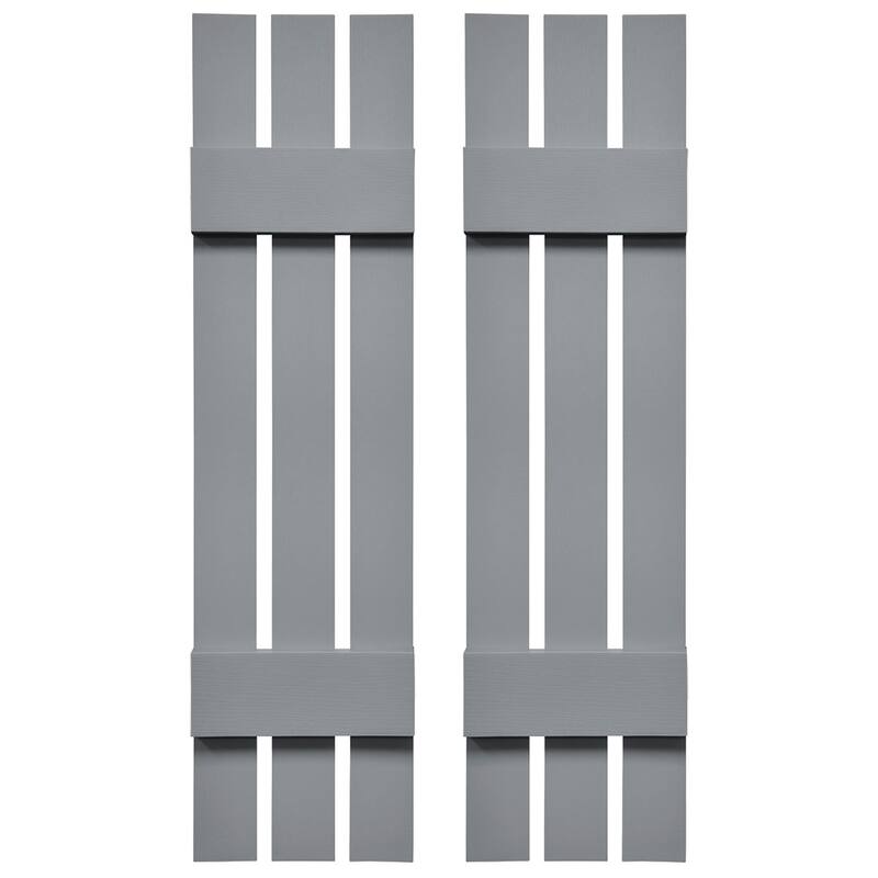 Builders Edge, Standard Three Board Spaced, Board-n-Batten Shutters, Includes Matching Installation Spikes (Per Pair)