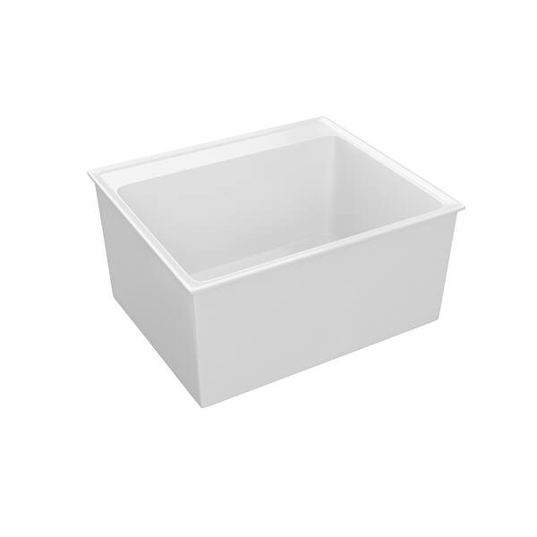 PROFLO 12-in x 12-in 1-Basin White Drop-In or Undermount Laundry Sink