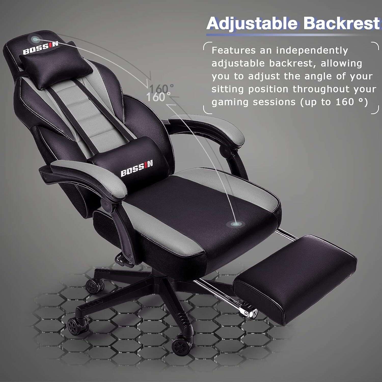 BOSSIN Racing Style Gaming Chair 400 lbs Big and Tall gamer