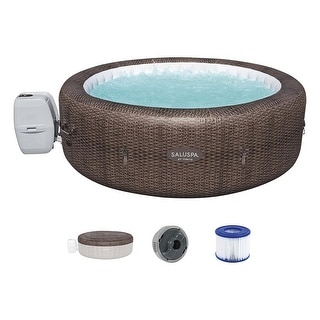 Bestway SaluSpa St Moritz AirJet Inflatable Hot Tub w/ 180 Soothing Jets, Brown - 40