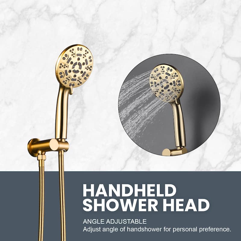 WOWOW Wall Mount 9-Spray Shower Faucet with Handshower
