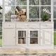 preview thumbnail 32 of 48, Large Entertainment Center Bookshelves 57x38 inch Hutch Space for TV TV STAND ONLY