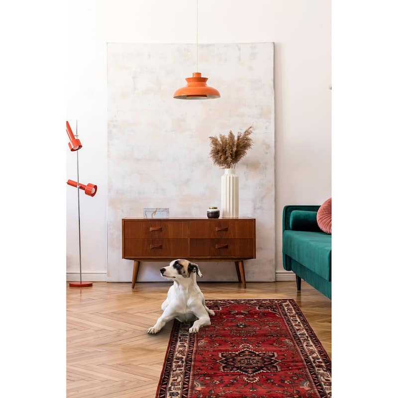 ECARPETGALLERY Hand-knotted Andelz Red Wool Rug - 3'7 x 9'11