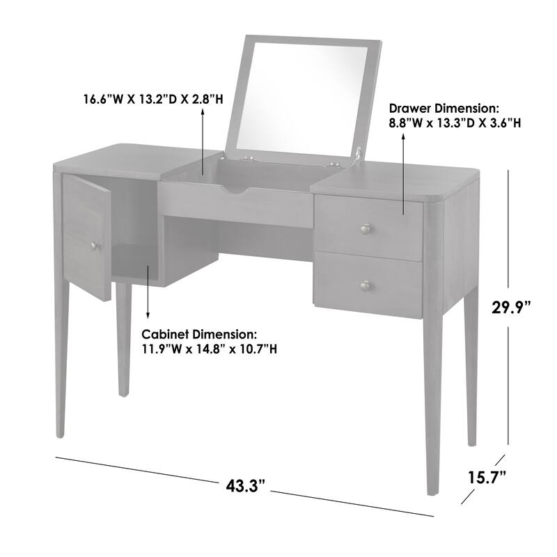 Lifestorey Parc Vanity Desk and Stool Set