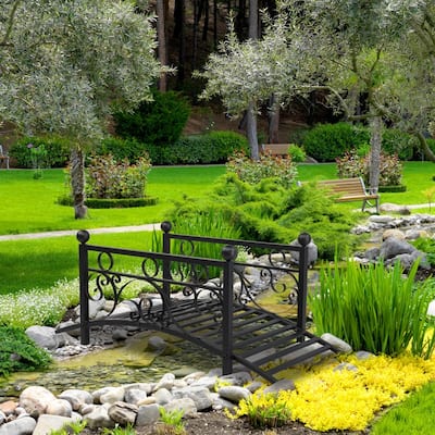 Garden Iron Bridge with Round Ball