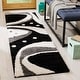 preview thumbnail 13 of 43, SAFAVIEH Florida Shag Riet Abstract 1.2-inch Thick Rug 2'3" x 4' - Black/Ivory - Rectangle