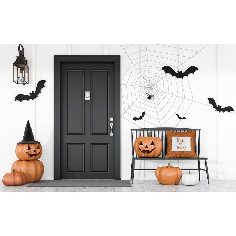 Halloween Trick or Treat Ticking Indoor/Outdoor Throw Pillow
