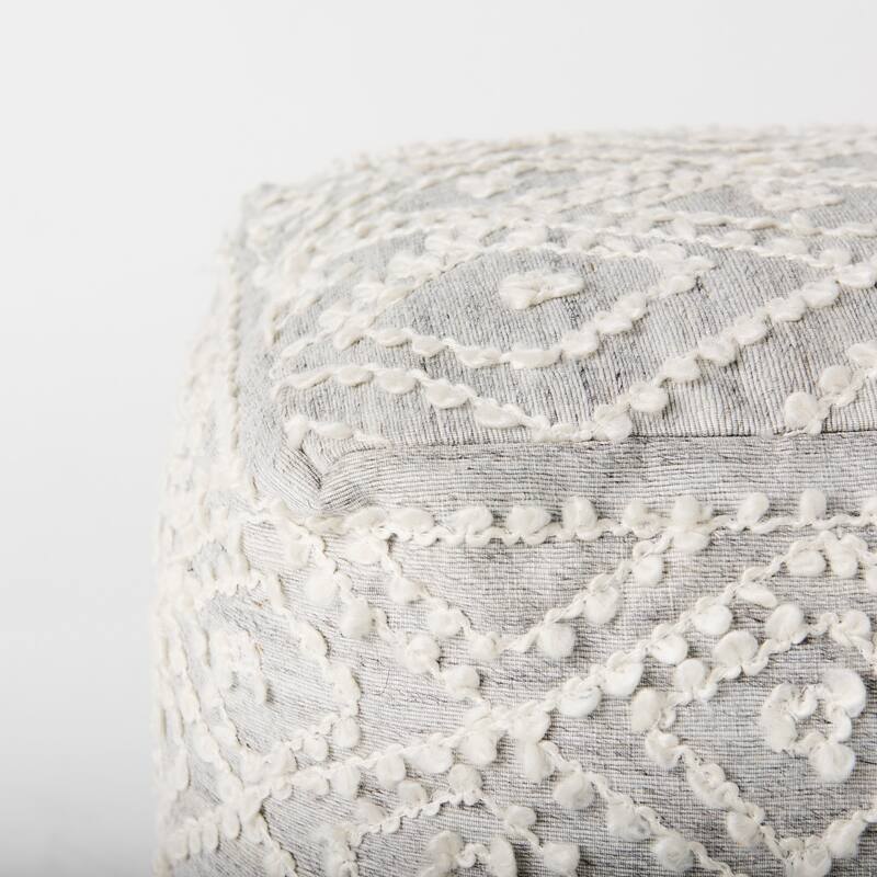 Farida Patterned Square Pouf
