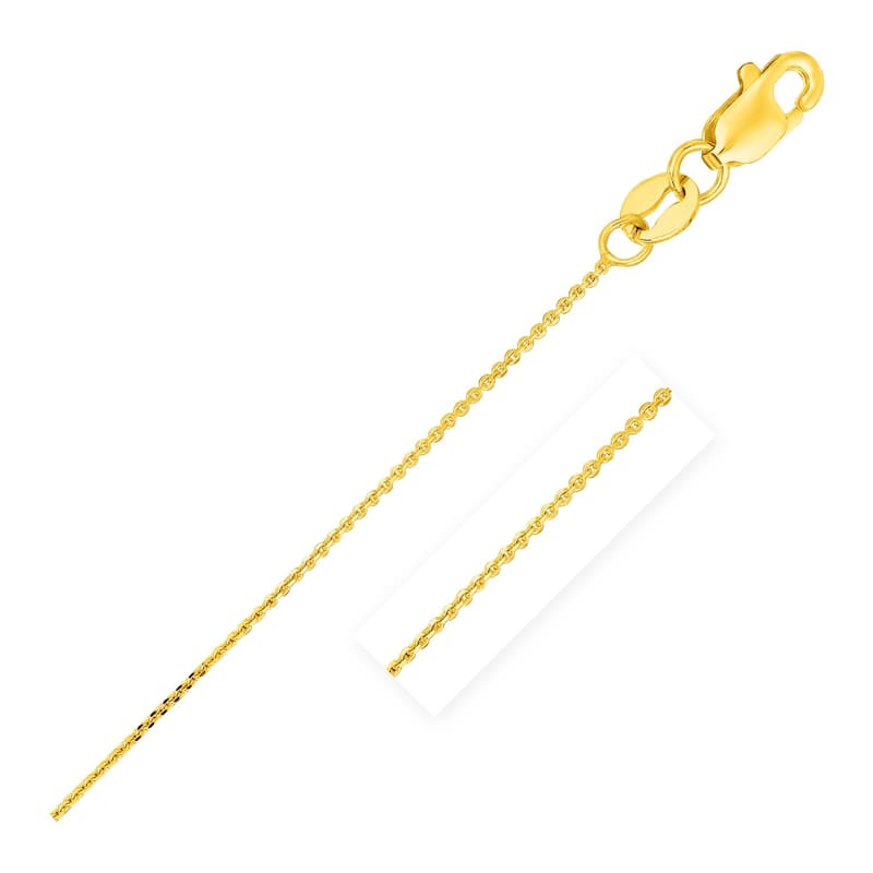 14k Yellow Gold Cable Link Chain Necklace 0.5mm 18" Inches