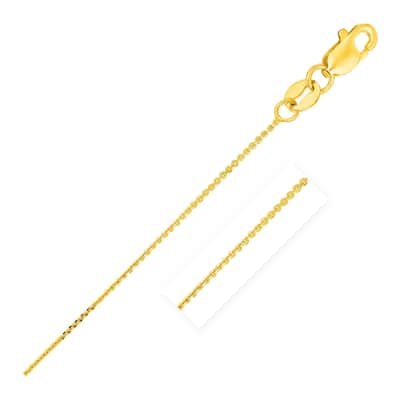 14k Yellow Gold Cable Link Chain Necklace 0.5mm 18" Inches