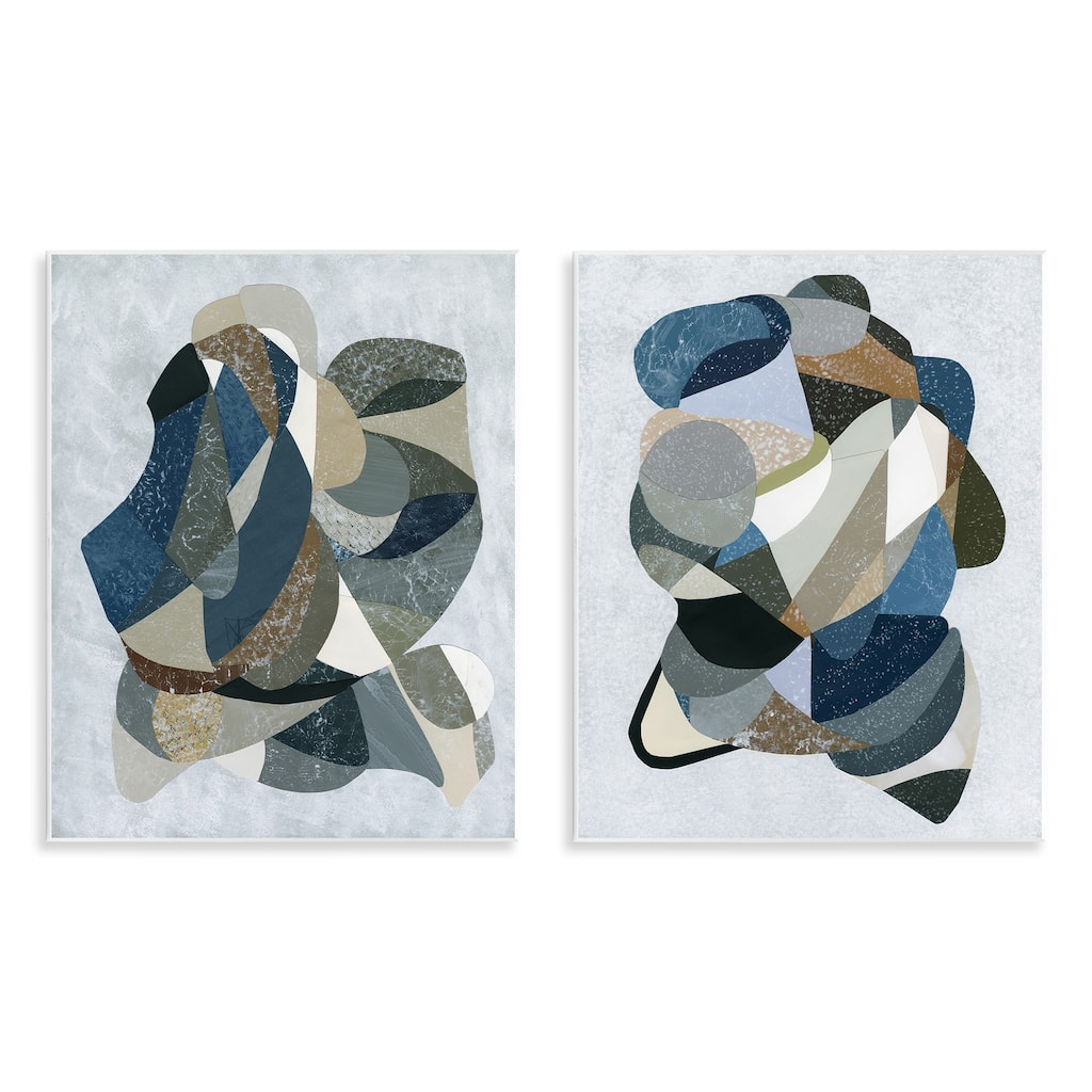 Stupell Neutral Geometric Patterns Wall Plaque Art Design By Coco Good (Set of 2)