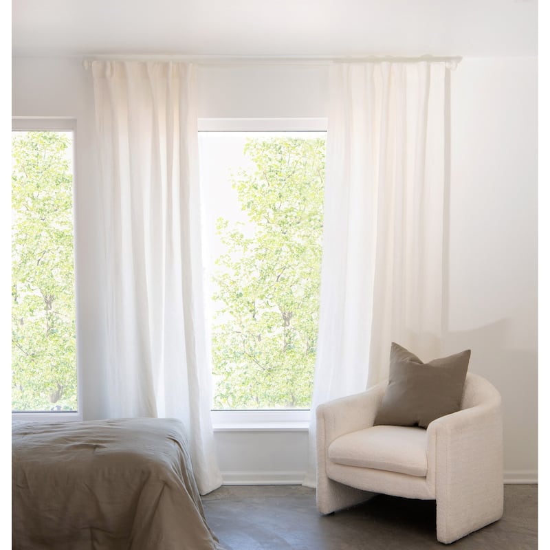 100% French Linen Window Curtain Set by BOKSER HOME