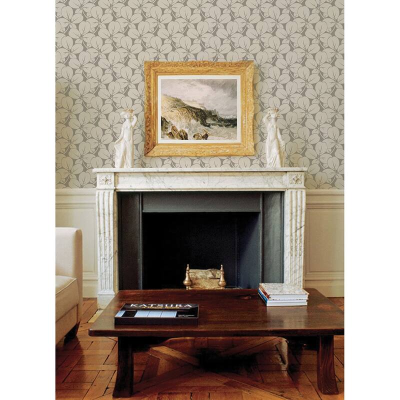 A-Street Prints Robert Off White Clover Wallpaper