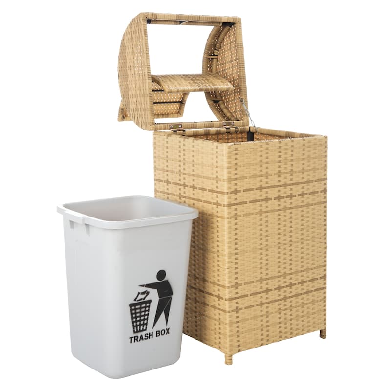 SAFAVIEH Outdoor Mazeli Trash Bin (Fully Assembled)