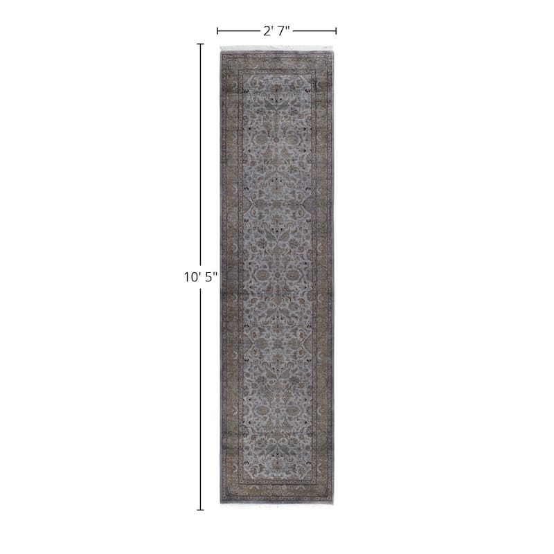 Overdyed One-of-a-Kind Hand-Knotted Area Rug - Gray - 2' 7" x 10' 5"
